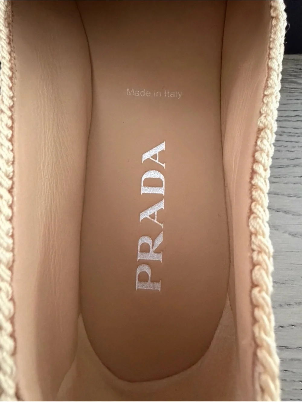 Prada Crochet Slip-On Loafers - Natural